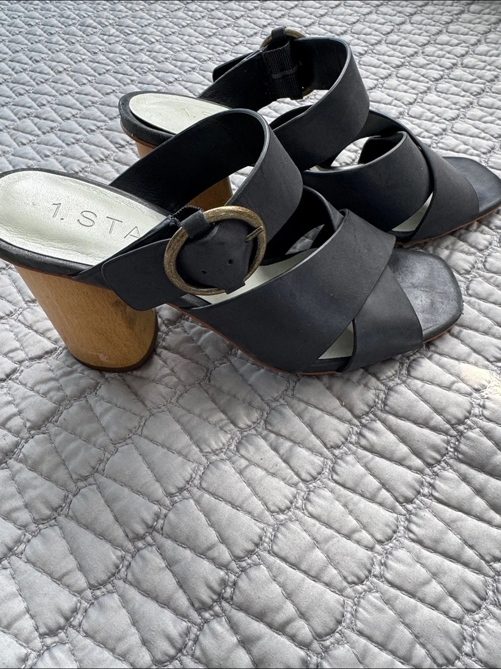 1.STATE Icendra Flared Heel Mule Sandal Size 7.5